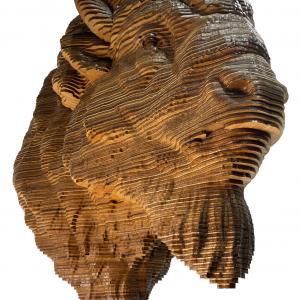 Big Ol' Bison - Robert Wood Wooden Sculpture