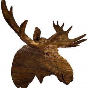 Big Ol' Moose - Robert Wood Wooden Sculpture