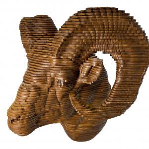 Big Horn Sheep - Natural - Robert Wood Sculpture