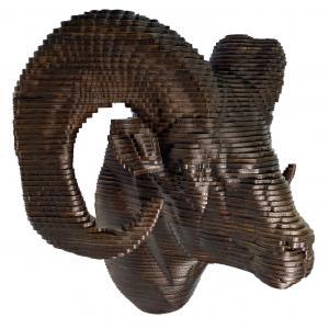 Big Horn Sheep - Dark - Robert Wood Wooden Sculpture