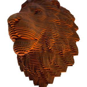 Lil' Lion - Orange - Robert Wood Wooden Sculpture